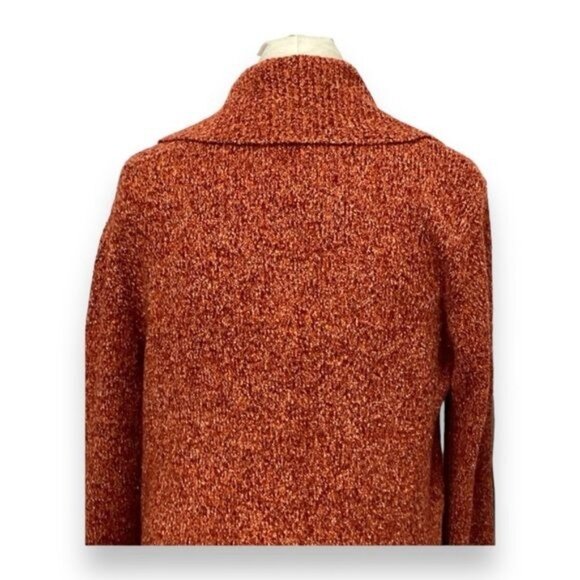 SML Sport Vintage Women’s Button Front Chunky Cardigan Sweater, Rust, size XL - Picture 5 of 7